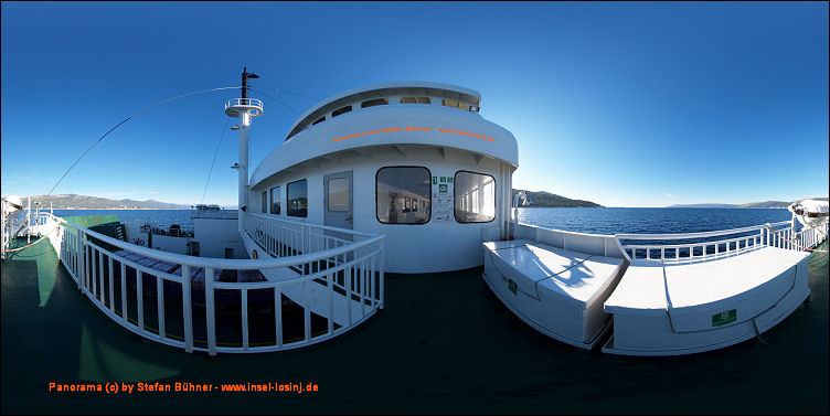 Panorama auf dem Deck der Fhre von Porozina nach Brestova