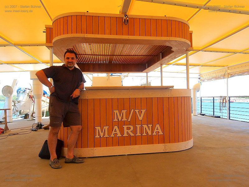 das Motorschiff Marina im Hafen von Mali Losinj in Kroatien