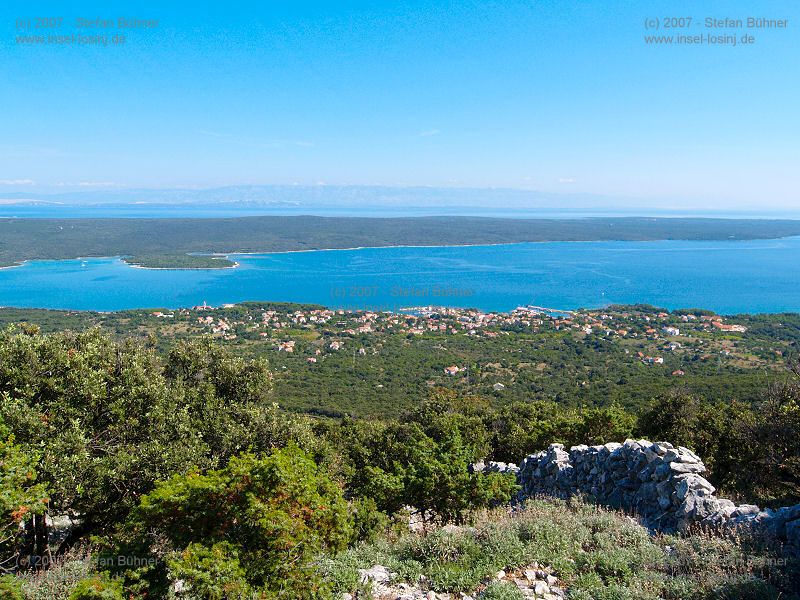 der Gebirgszug des Osorscica bei Nerezine / Osor auf der Insel Losinj